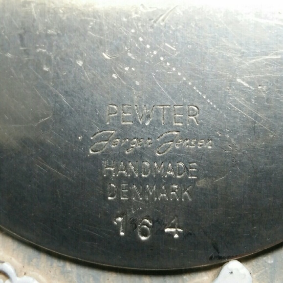 JERGEN JENSEN Denmark Pewter Etched Brooch - Picture 3 of 4